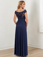 Long Off the Shoulder Mother of the Bride A Line Dresses