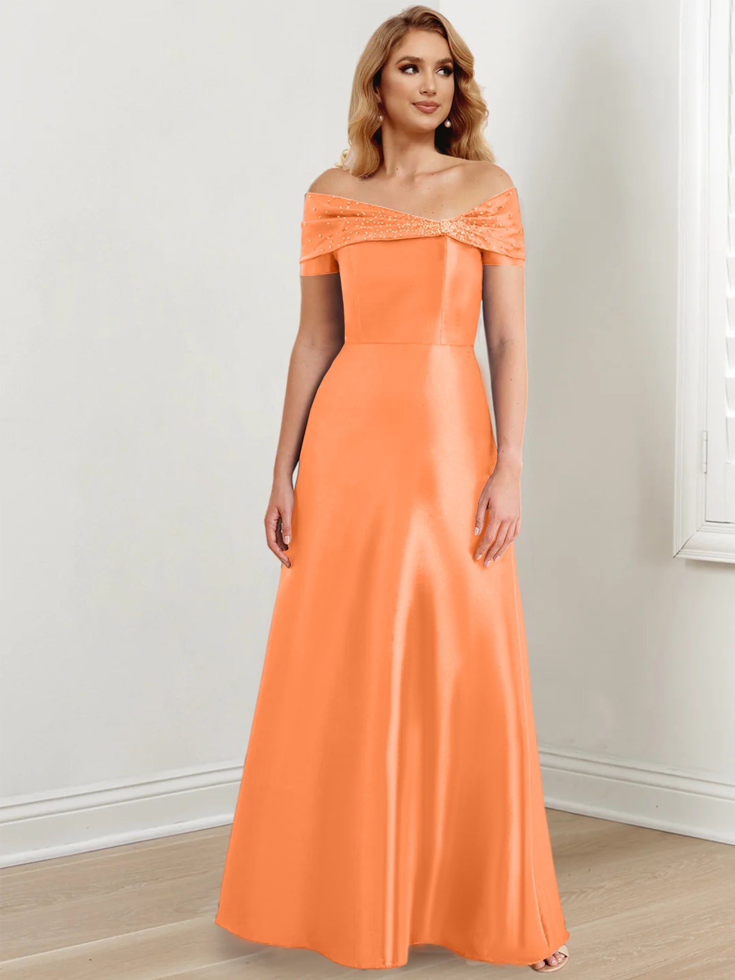 Long Off the Shoulder Mother of the Bride A Line Dresses