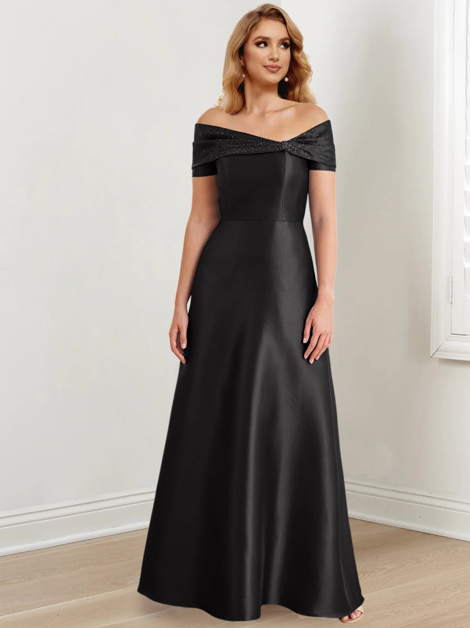 Long Off the Shoulder Mother of the Bride A Line Dresses