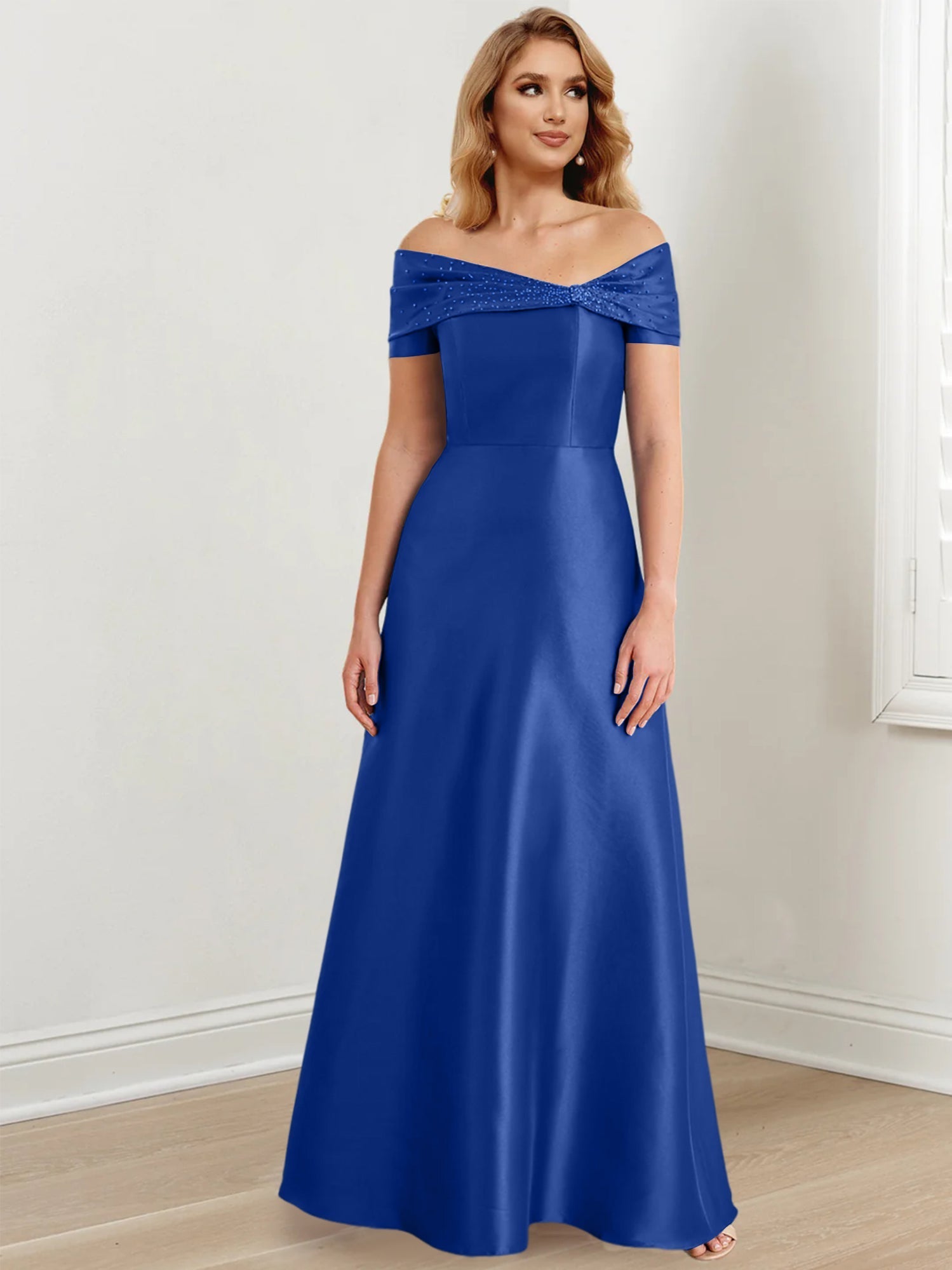 Long Off the Shoulder Mother of the Bride A Line Dresses