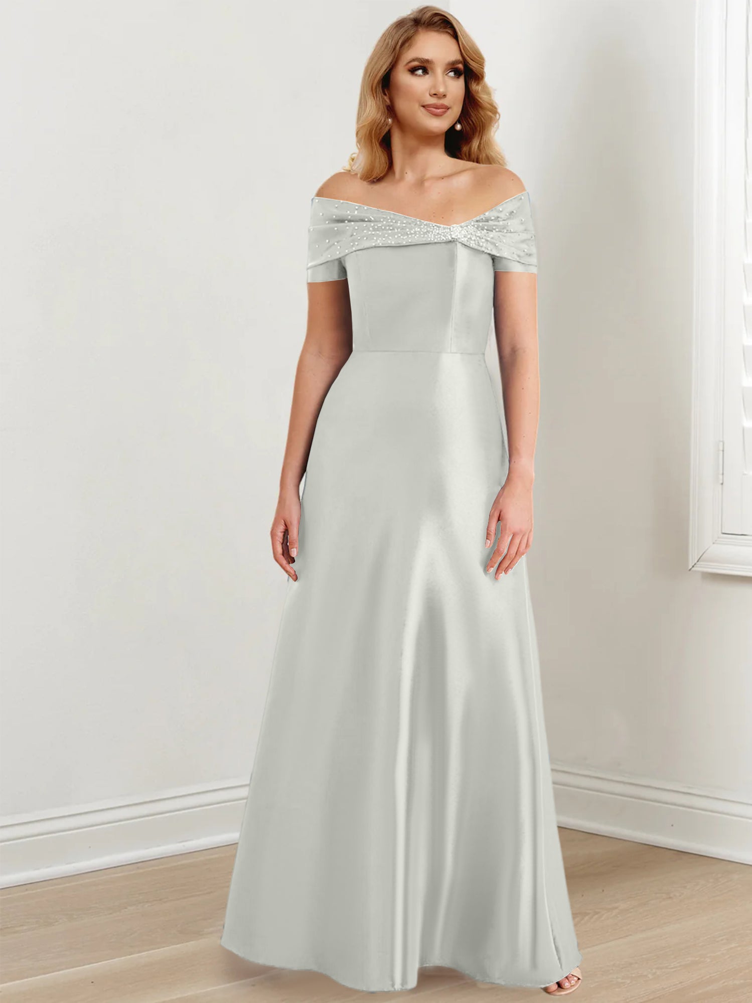 Long Off the Shoulder Mother of the Bride A Line Dresses