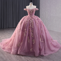 Floral Lace Off the Shoulder Quinceanera Dress Corset Party Ball Gown Sweet 16 Dress