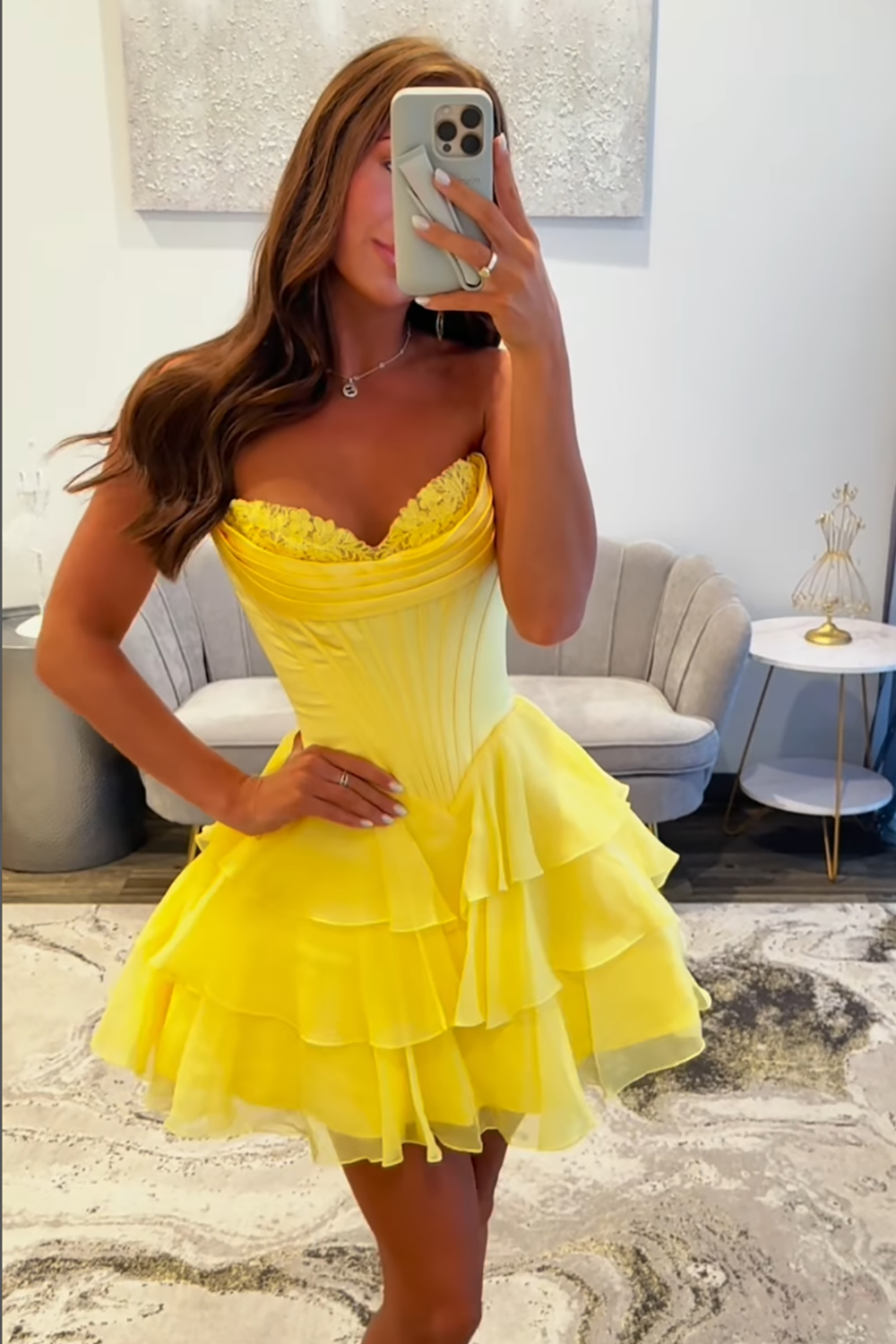 Fuchsia A Line Homecoming Dresses Corset Short Cocktail Dresses With Ruffles