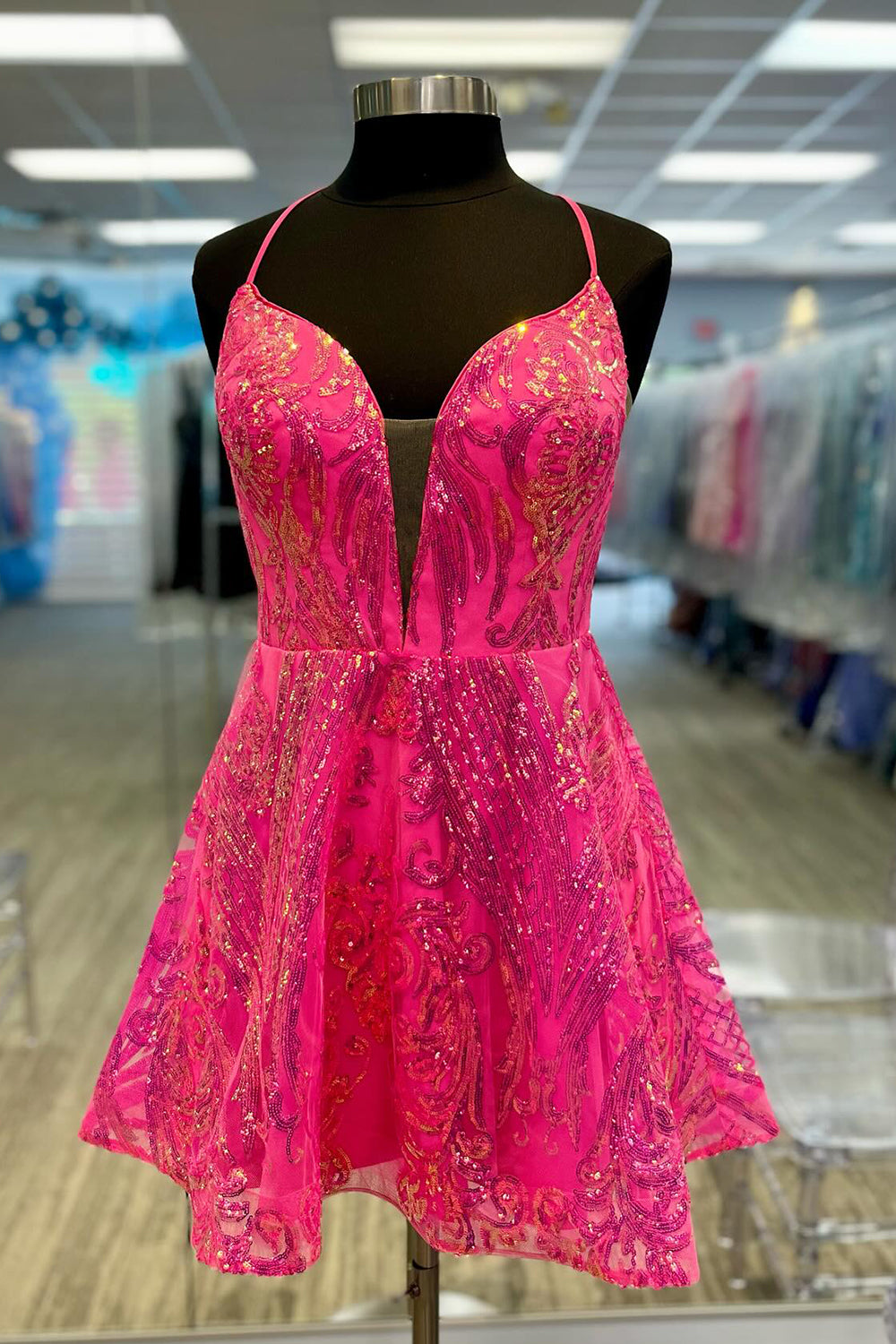 Fuchsia Homecoming Dress A-Line Backless Short Cocktail Dresses