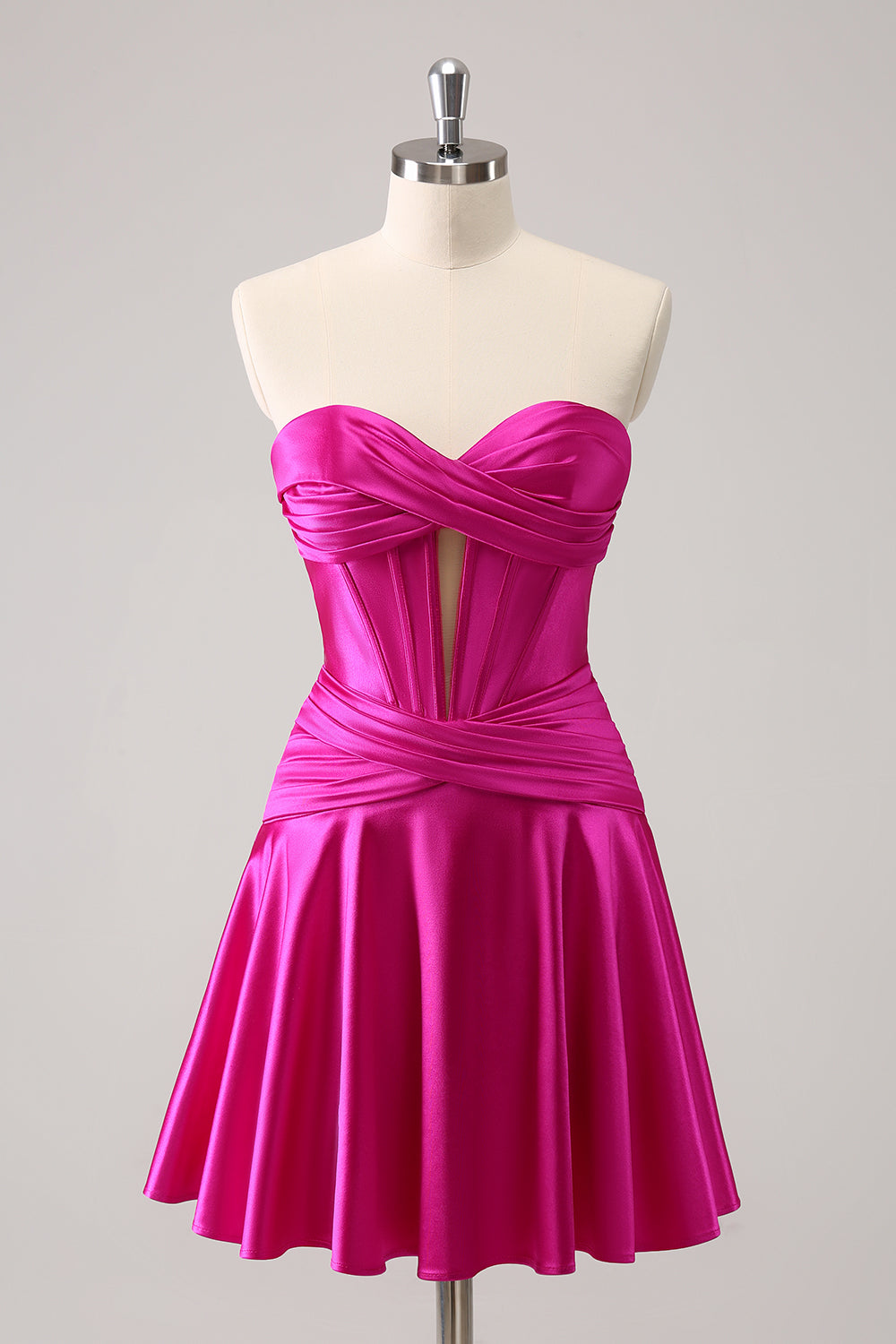 Fuchsia Homecoming Dress A Line Sweetheart Corset Short Prom Dress