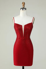 Fuchsia Homecoming Dress Corset Top Tight Short Prom Dress with Beading