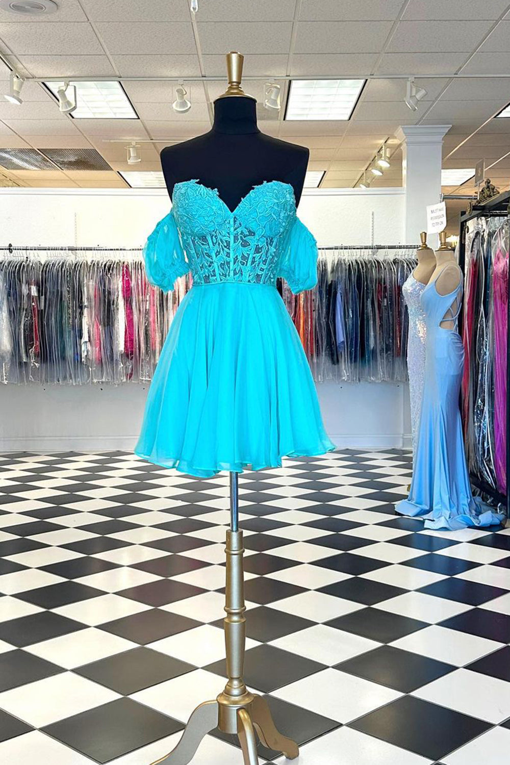 Fuchsia Homecoming Dress Lace-Up Back A-Line Short Cocktail Dresses with Lace