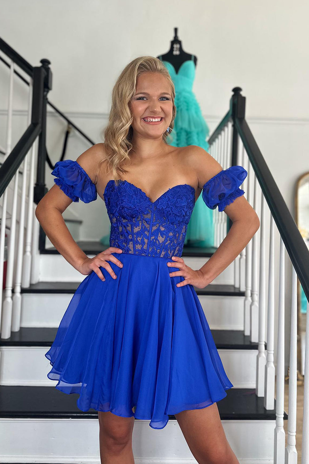 Fuchsia Homecoming Dress Lace-Up Back A-Line Short Cocktail Dresses with Lace