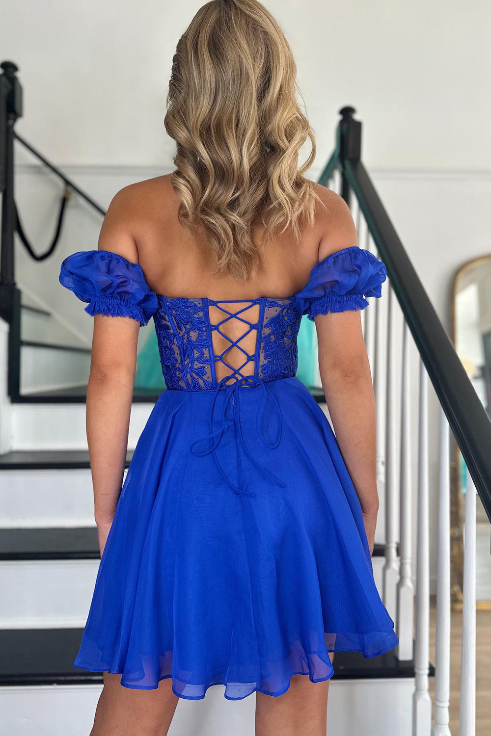 Fuchsia Homecoming Dress Lace-Up Back A-Line Short Cocktail Dresses with Lace