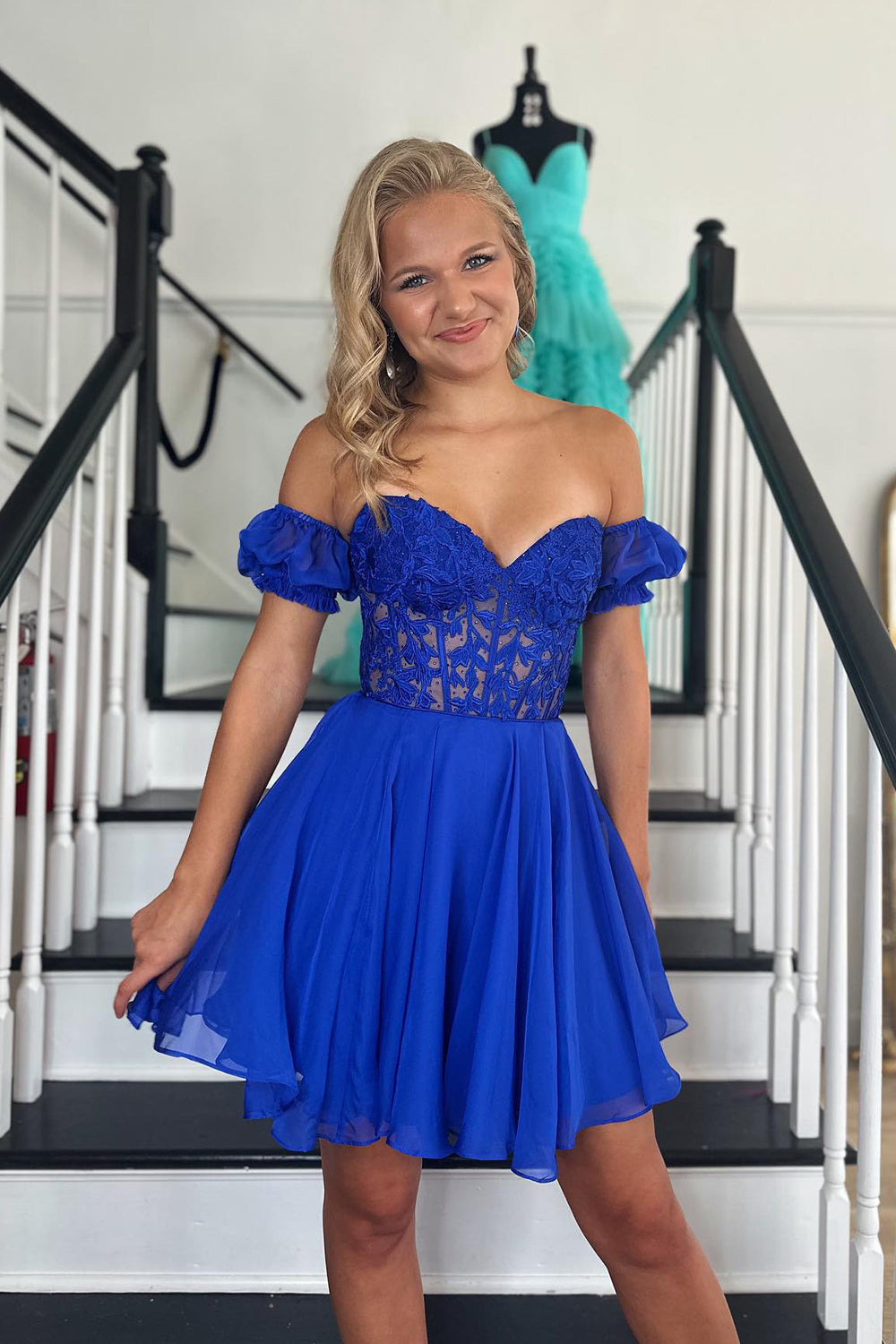 Fuchsia Homecoming Dress Lace-Up Back A-Line Short Cocktail Dresses with Lace