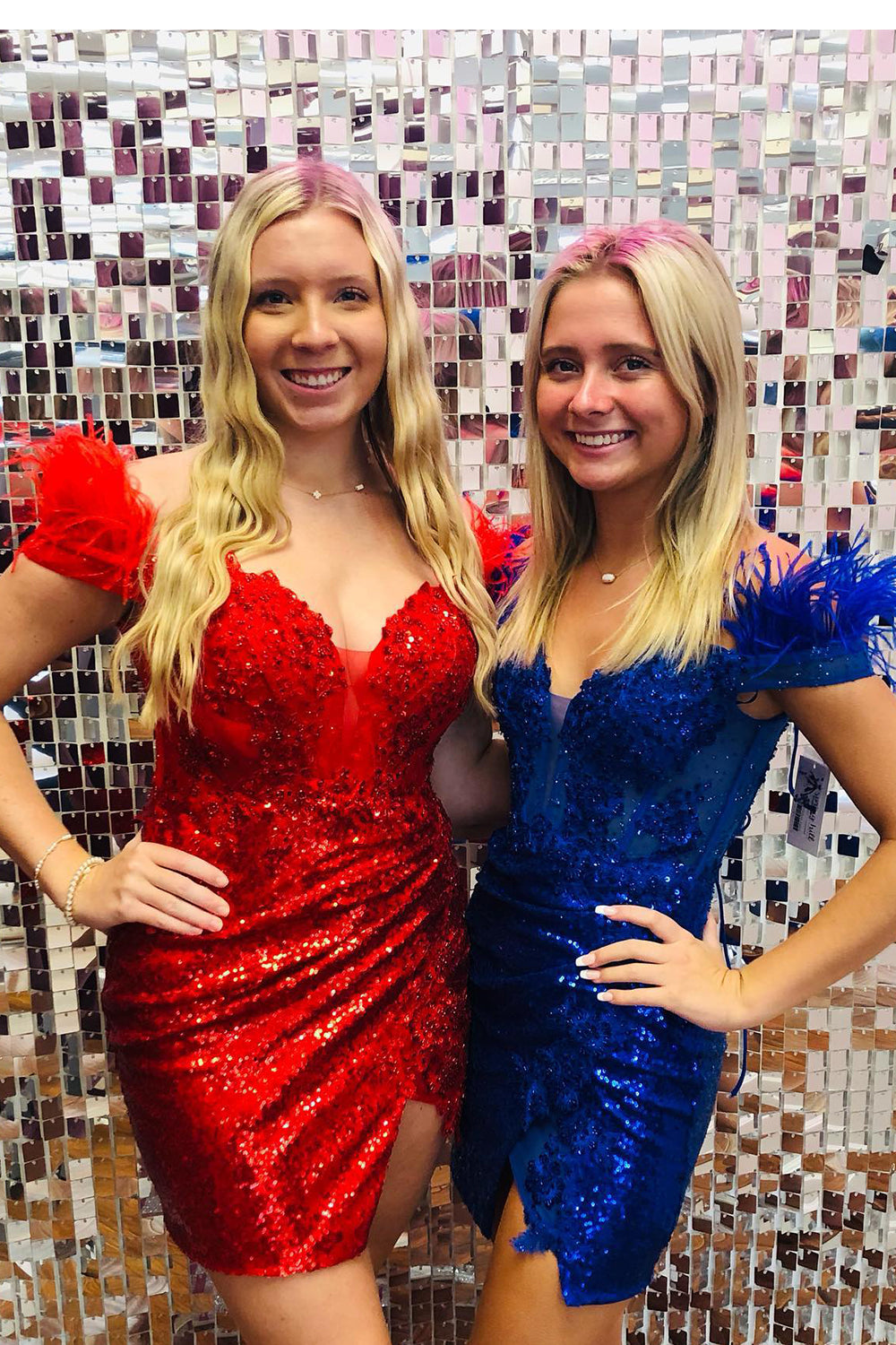 Fuchsia Homecoming Dress Off the Shoulder Tight Short Cocktail Dresses with Feathers