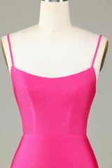 Fuchsia Homecoming Dress Sequin Lace-Up Tight Short Prom Dress