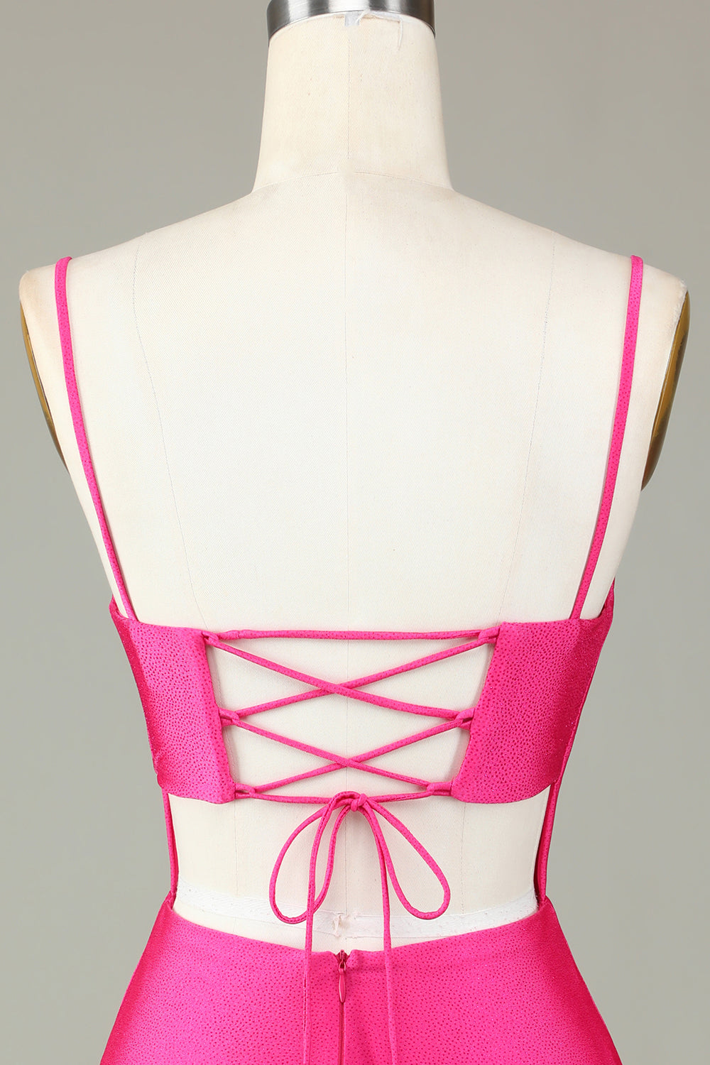 Fuchsia Homecoming Dress Sequin Lace-Up Tight Short Prom Dress