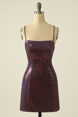 Fuchsia Homecoming Dress Sequin Prom Dress