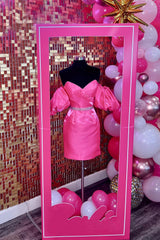 Fuchsia Homecoming Dress Sequined Sweetheart Tight Short Prom Dress