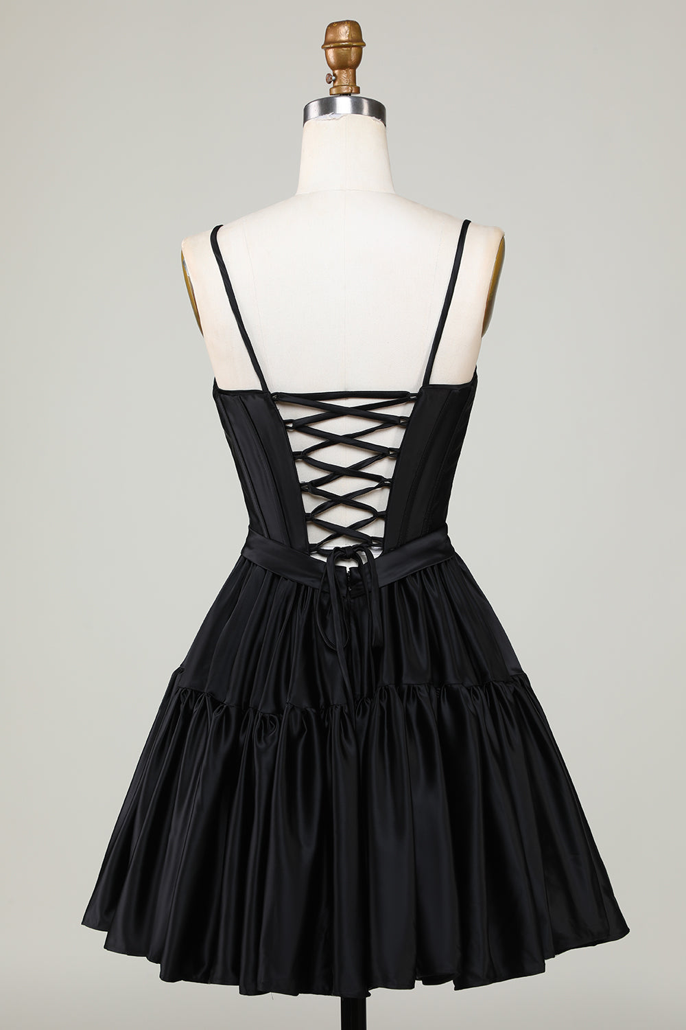 Fuchsia Homecoming Dress Spaghetti Straps Lace-Up Back A-Line Short Satin Cocktail Party Dresses
