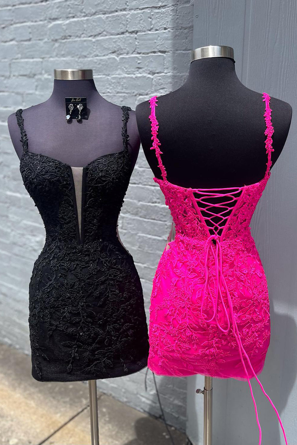 Fuchsia Homecoming Dress Spaghetti Straps Tight Corset Short Cocktail Dresses