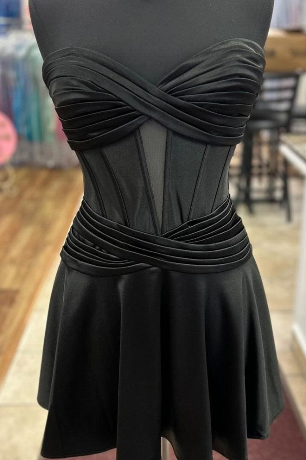 Fuchsia Homecoming Dress Strapless Corset A Line Short Cocktail Dresses