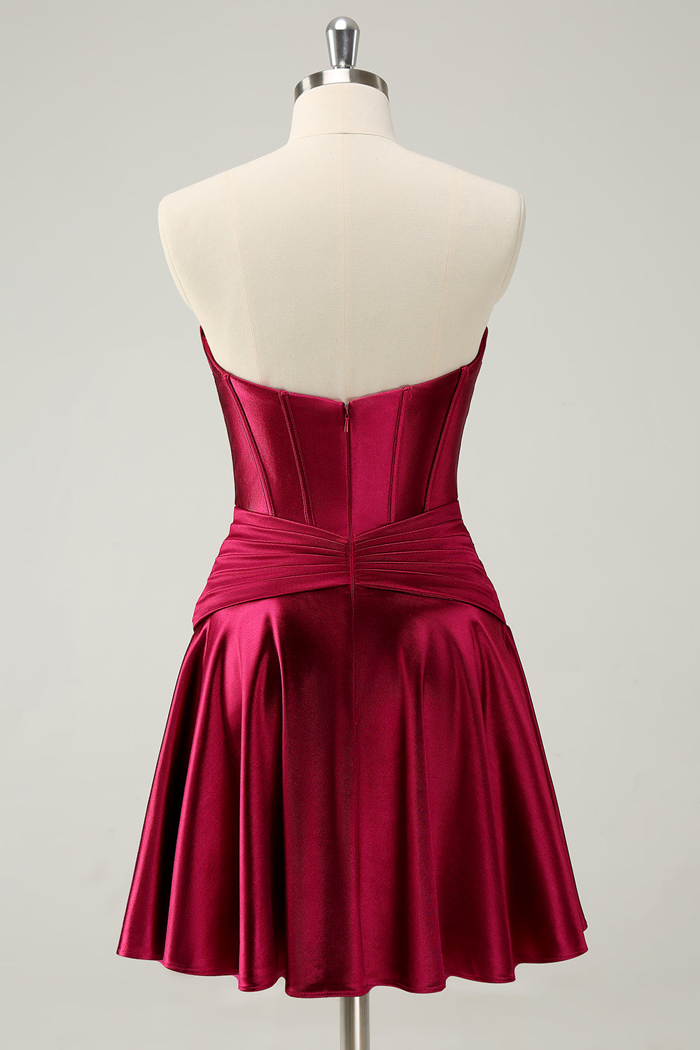 Fuchsia Homecoming Dress Strapless Corset A Line Short Cocktail Dresses