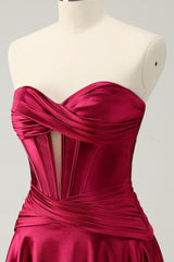 Fuchsia Homecoming Dress Sweetheart Corset A Line Short Prom Dress