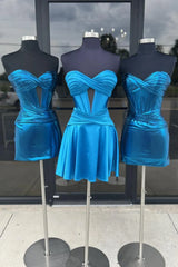 Fuchsia Homecoming Dress Sweetheart Corset A Line Short Prom Dress