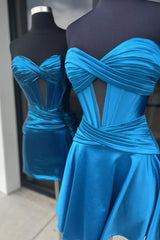 Fuchsia Homecoming Dress Sweetheart Corset A Line Short Prom Dress