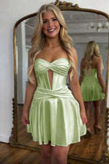 Fuchsia Homecoming Dress Sweetheart Corset A Line Short Prom Dress