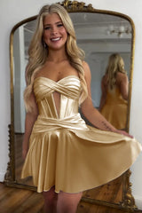 Fuchsia Homecoming Dress Sweetheart Corset A Line Short Prom Dress