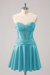 Fuchsia Homecoming Dress Sweetheart Corset A Line Short Prom Dress