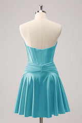 Fuchsia Homecoming Dress Sweetheart Corset A Line Short Prom Dress