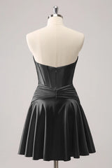 Fuchsia Homecoming Dress Sweetheart Corset A Line Short Prom Dress