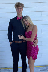 Fuchsia Homecoming Dress Sweetheart Tight Short Prom Dress