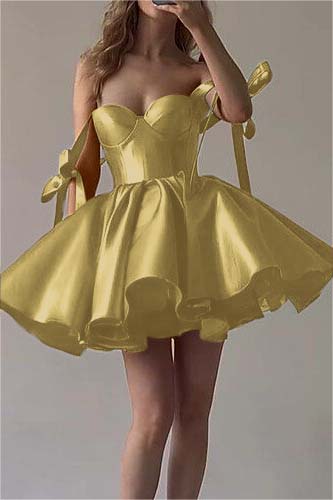 Fuchsia Satin Homecoming Dress Sweetheart Sleeveless Short Cocktail Dress With Ruffles