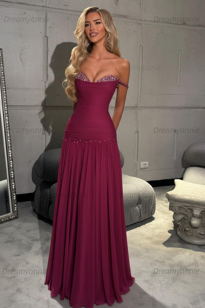 Dreamyannie Mint Green Off The Shoulder Prom Dress A Line Formal Evening Gown