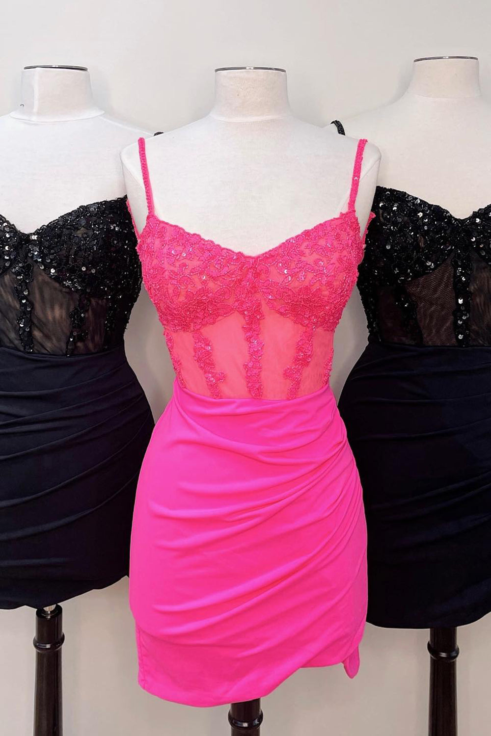 Glitter Black Homecoming Dress Corset Satin Asymmetrical Tight Short Prom Dress with Sequin