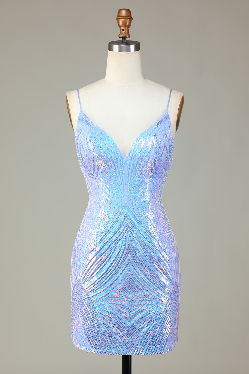 Glitter Blue Homecoming Dress Sequin Tight Short Cocktail Dresses
