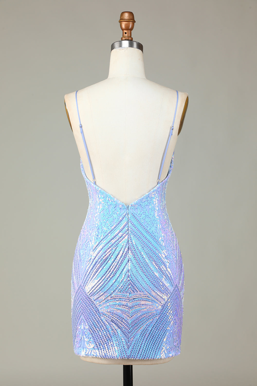 Glitter Blue Homecoming Dress Sequin Tight Short Cocktail Dresses