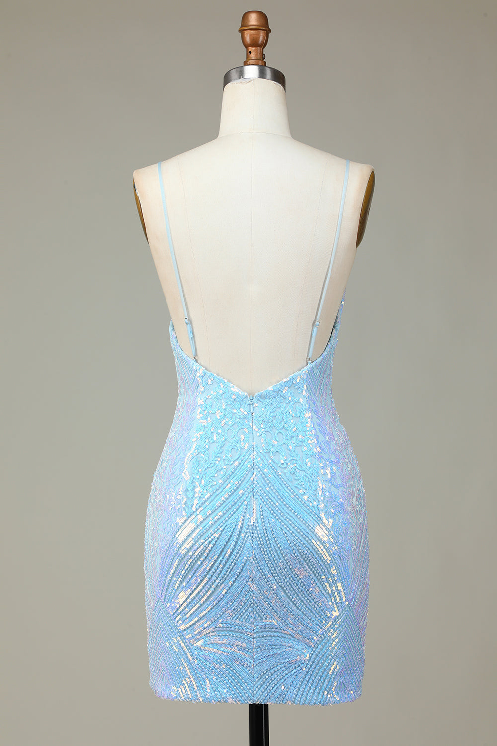 Glitter Blue Homecoming Dress Sequin Tight Short Cocktail Dresses