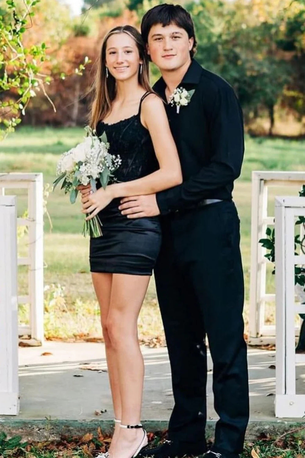 Glitter Dark Green Homecoming Dress Corset Spaghetti Straps Tight Short Cocktail Dresses with Lace
