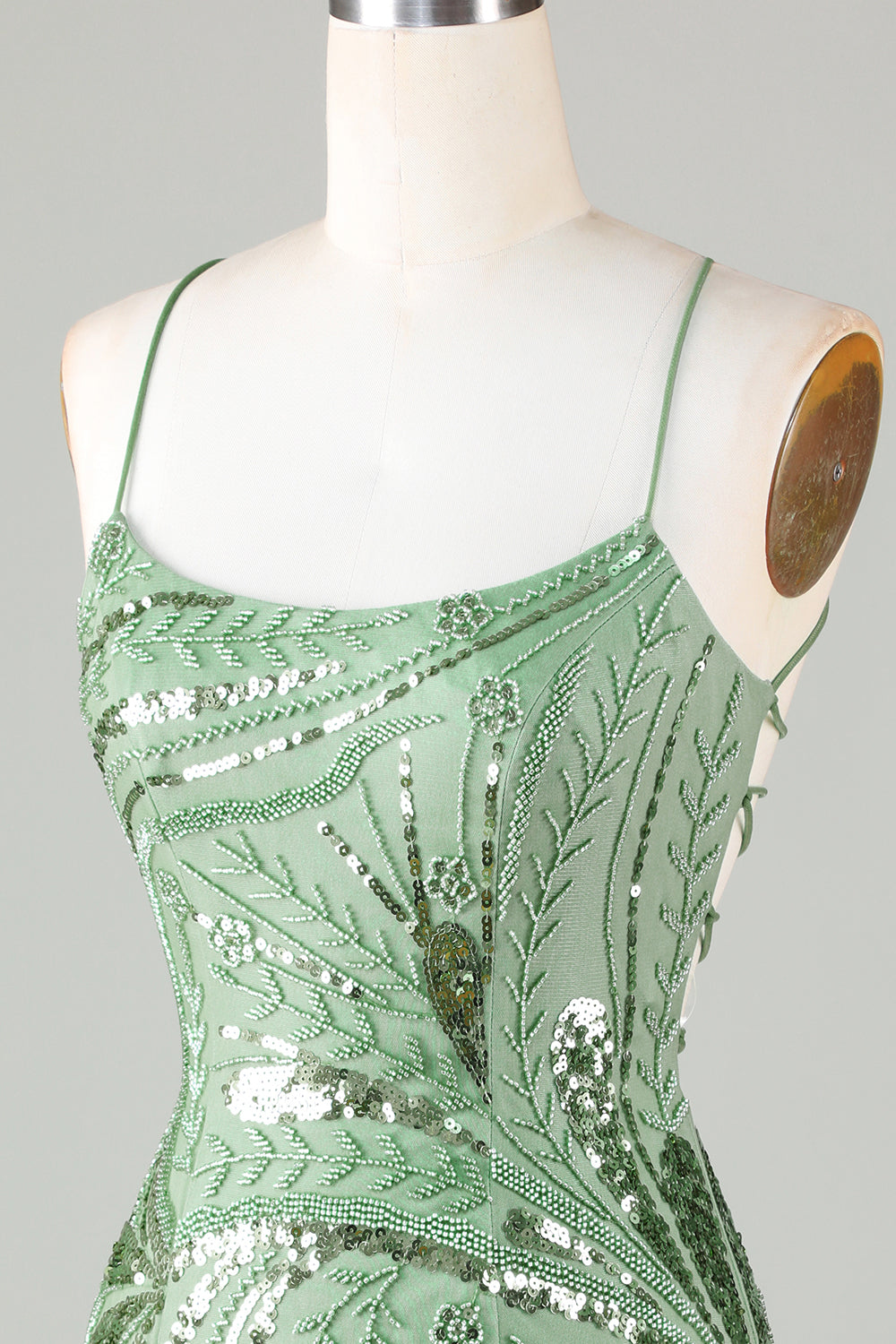 Glitter Green Homecoming Dress Sequin Tight Beaded Short Cocktail Dresses