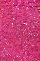 Glitter Pink Homecoming Dress Beaded Tight Sequin Short Prom Dress