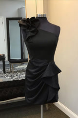Glitter Red Homecoming Dress One Shoulder Tiered Prom Dress With Beadings