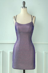Glitter Tight Purple Homecoming Dress Prom Dress