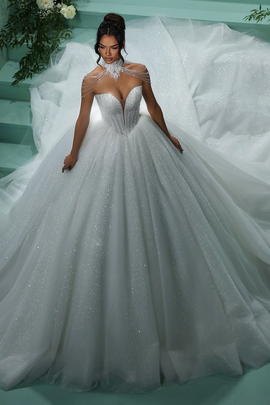 Dreamyannie Glitter Tulle Wedding Dress Sweetheart Ball Gown Beaded Bridal Gown Dreamyannie Glitter Tulle Wedding Dress Sweetheart Ball Gown Beaded Bridal Gown