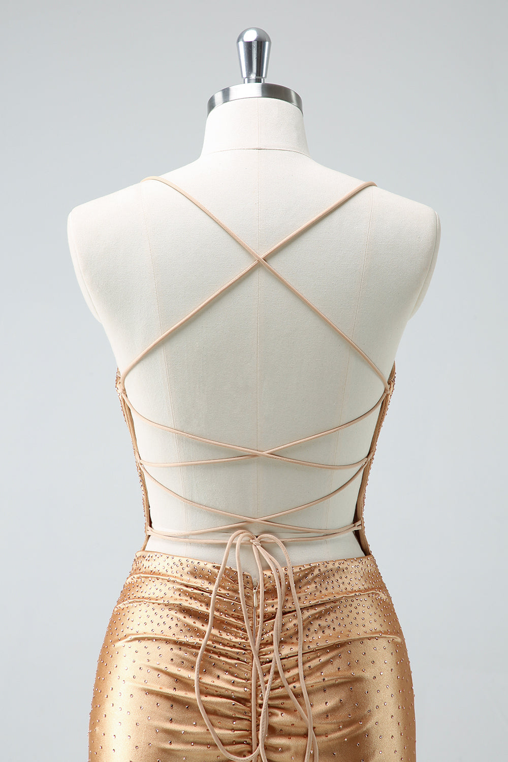 Golden Homecoming Dress Beaded Tight Short Cocktail Dresses