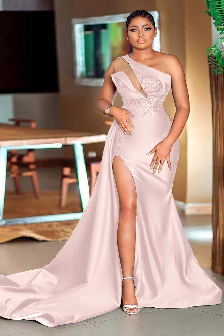 Green Mermaid Formal Dress One-Shoulder Floor Length Prom Dress