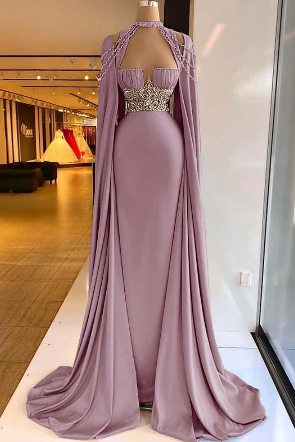 Green Mermaid Prom Dress Halter Neck Beaded Formal Dress
