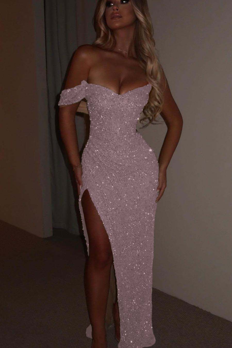 Green Mermaid Prom Dress One Shoulder Sequined Formal Dress