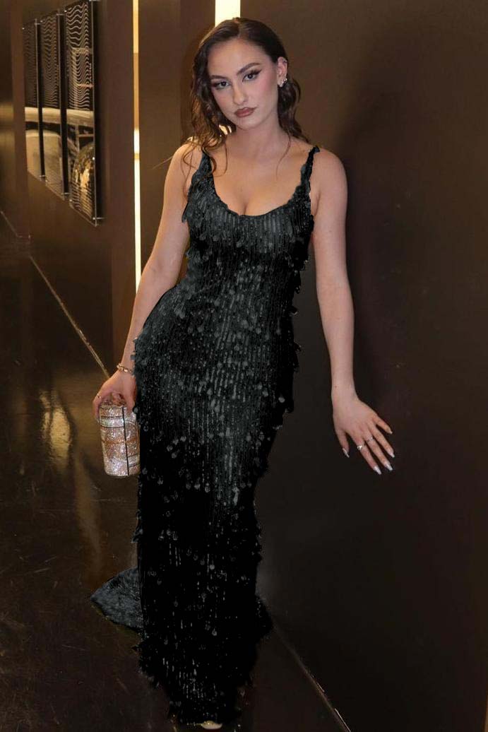 Green Mermaid Prom Dress Sleeveless Scoop Neck Sequined Formal Dress