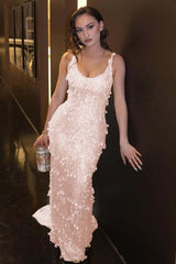 Green Mermaid Prom Dress Sleeveless Scoop Neck Sequined Formal Dress